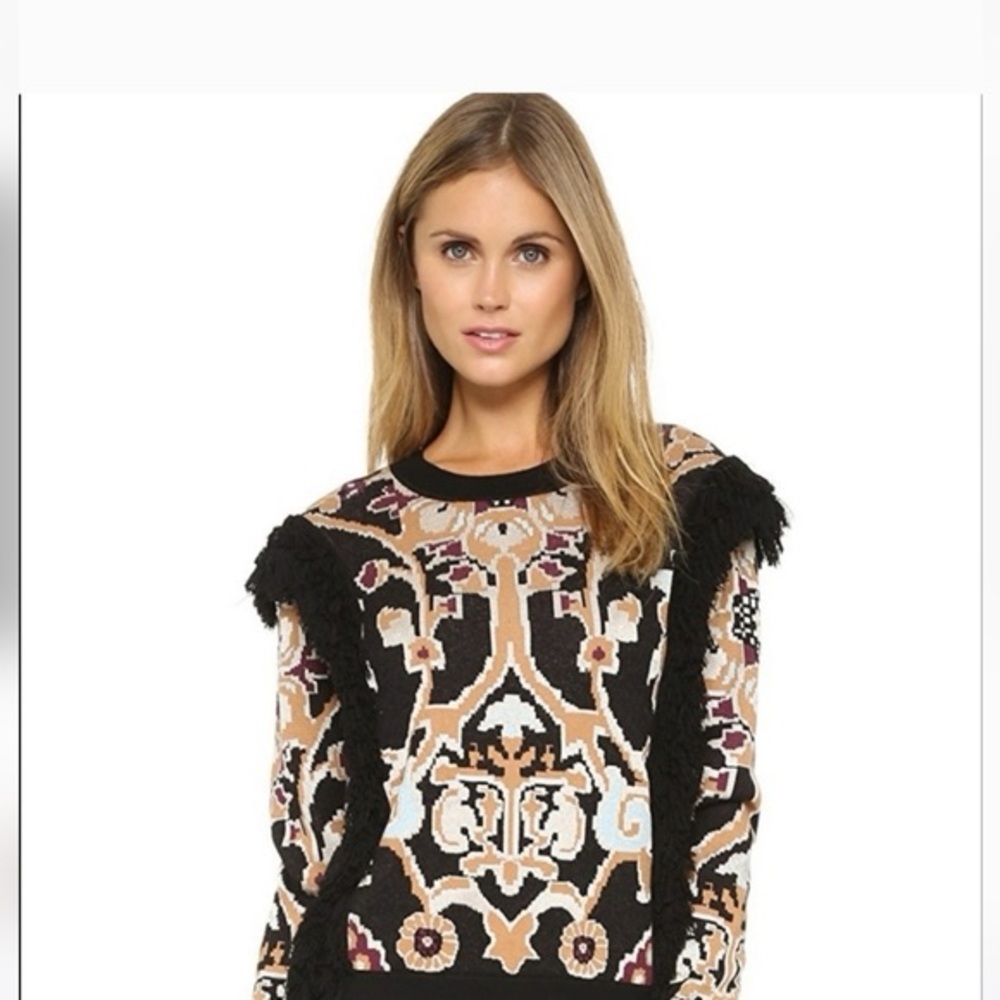 RONNY KOBO Tilda Fringe Sweater